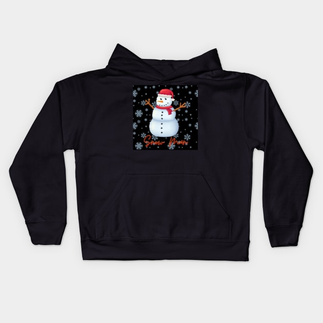 Snow Man Kids Hoodie by Gileart